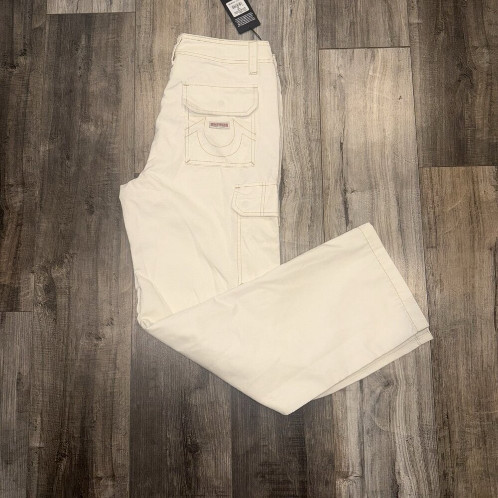 True Religion Military SN Cargo Pants Size 29 Winter White MSRP‎ $139 NWT Womens
